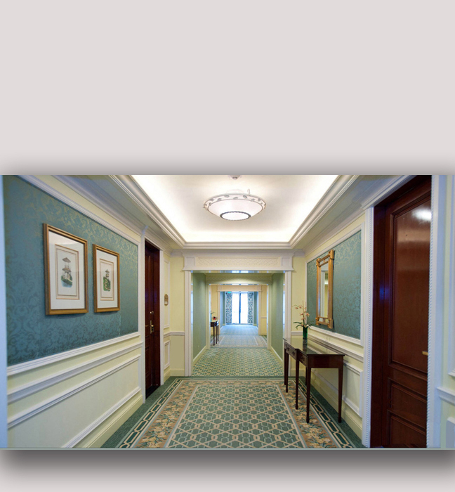 Varied structural details calling for varied paints and finishes for our work at Fairmont Hotel