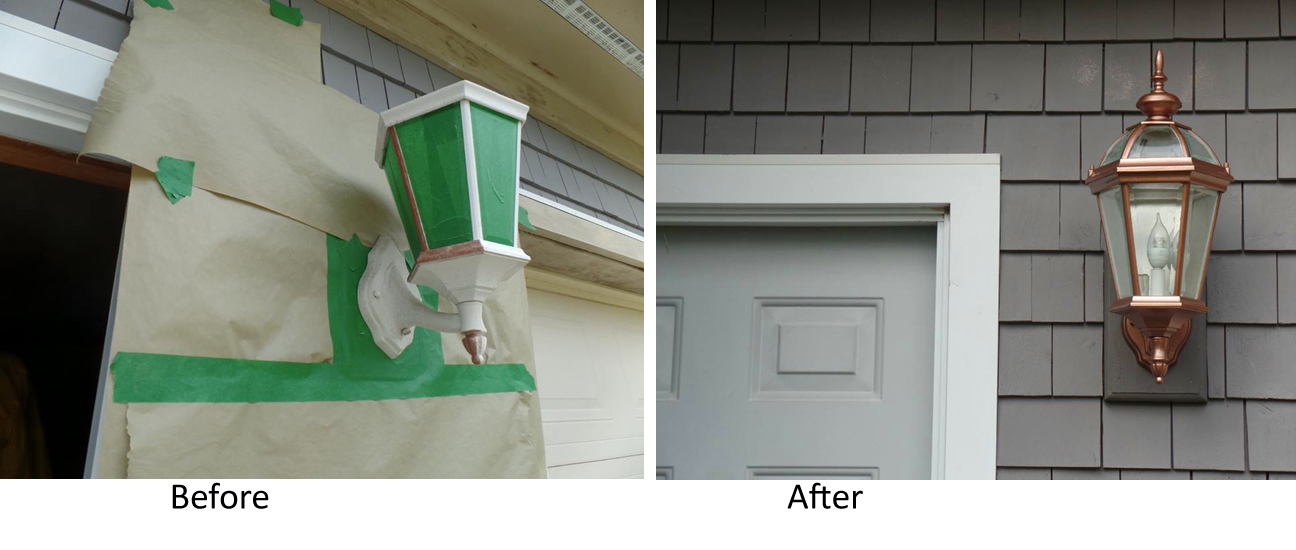 copper paint outside lights